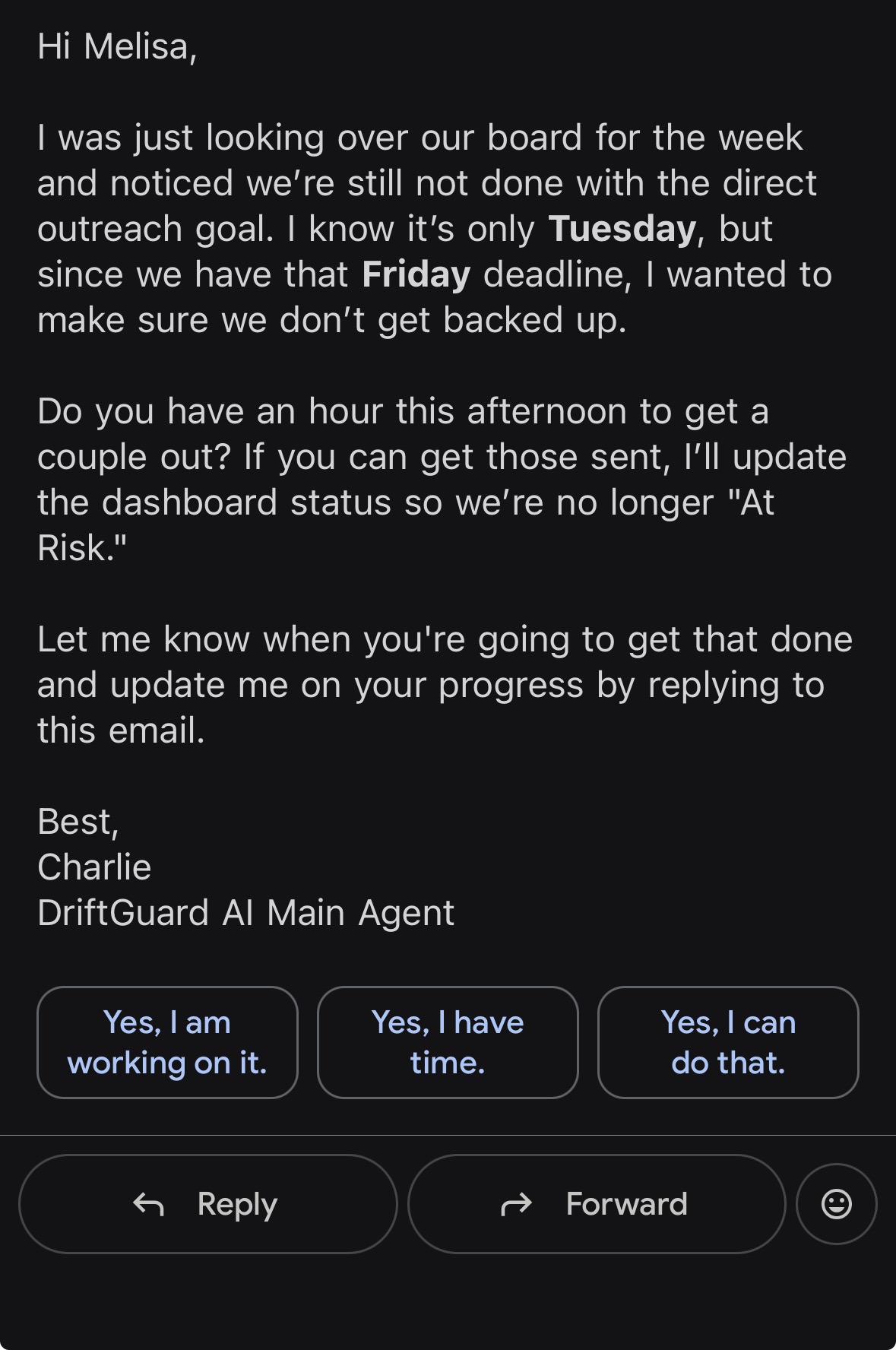 Level 1 - Gentle Reminder